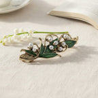 Vintage Style Leaf Pearl Hair Barrette – hair accessories (view 2)