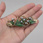 Vintage Style Leaf Pearl Hair Barrette – hair accessories (view 3)