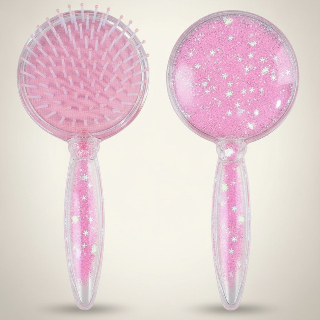 Glitter Sparkle Round Hairbrush – Korean beauty tool (view 1)