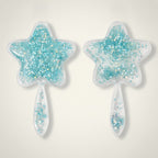 Clear Glitter Flower Design Hairbrush – hair accessories (view 1)