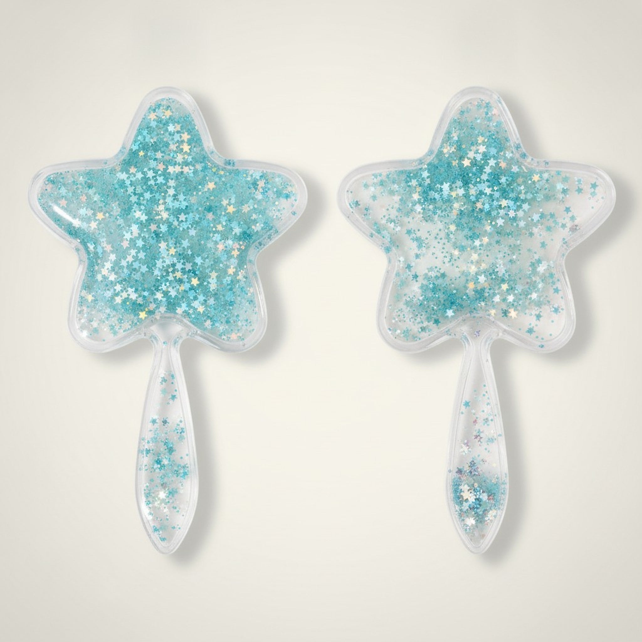 Clear Glitter Flower Design Hairbrush – hair accessories (view 1)