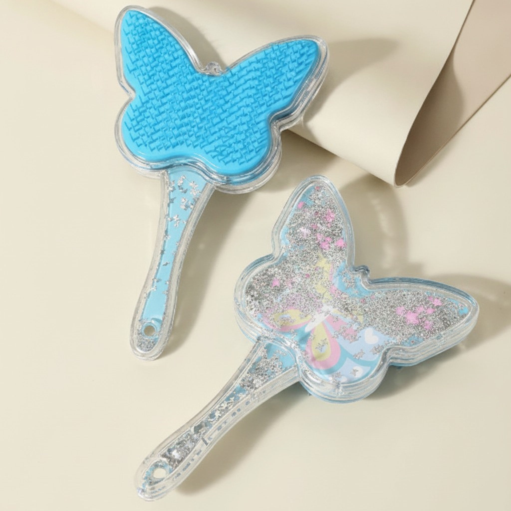 Glitter Butterfly Shaped Hair Detangling Brush – hair accessories (view 1)