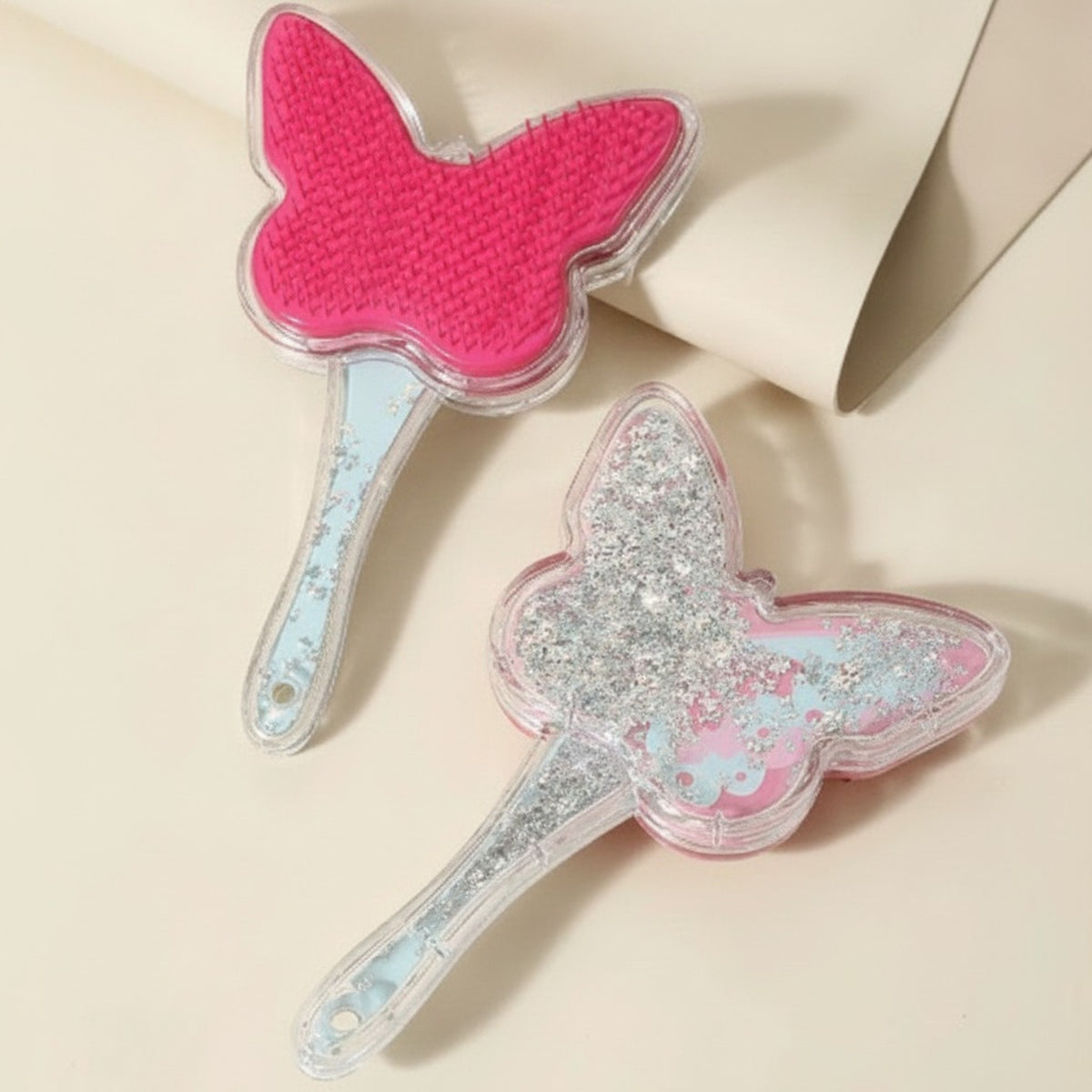 Glitter Butterfly Shaped Hair Detangling Brush – hair accessories (view 2)