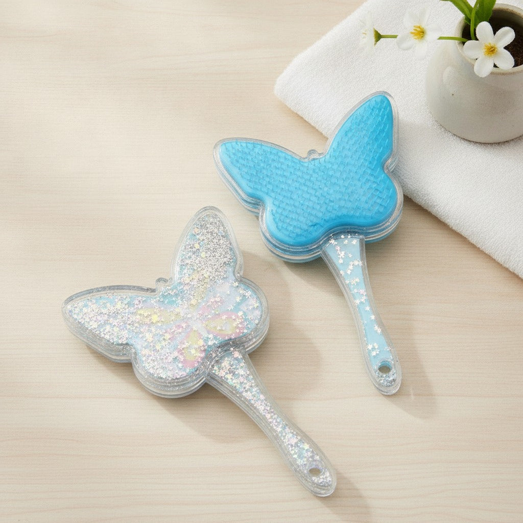 Glitter Butterfly Shaped Hair Detangling Brush – hair accessories (view 3)