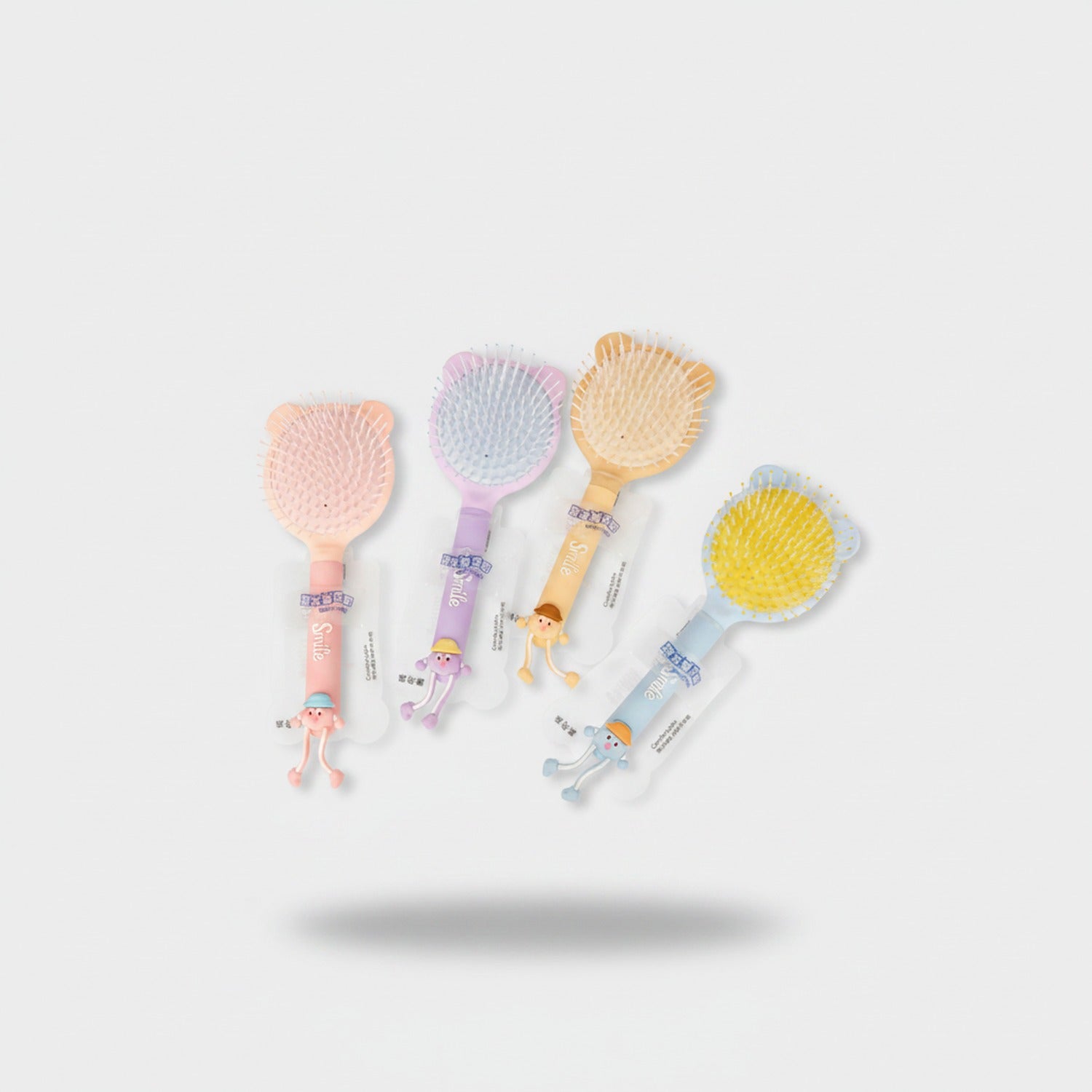 Mermaid Paddle Hair Brush Set With Charm Handles