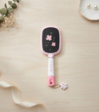 Pink Flower Charm Hair Brush Set With Mirror – Korean beauty tool (view 2)