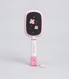 Pink Flower Charm Hair Brush Set With Mirror – Korean beauty tool (view 1)