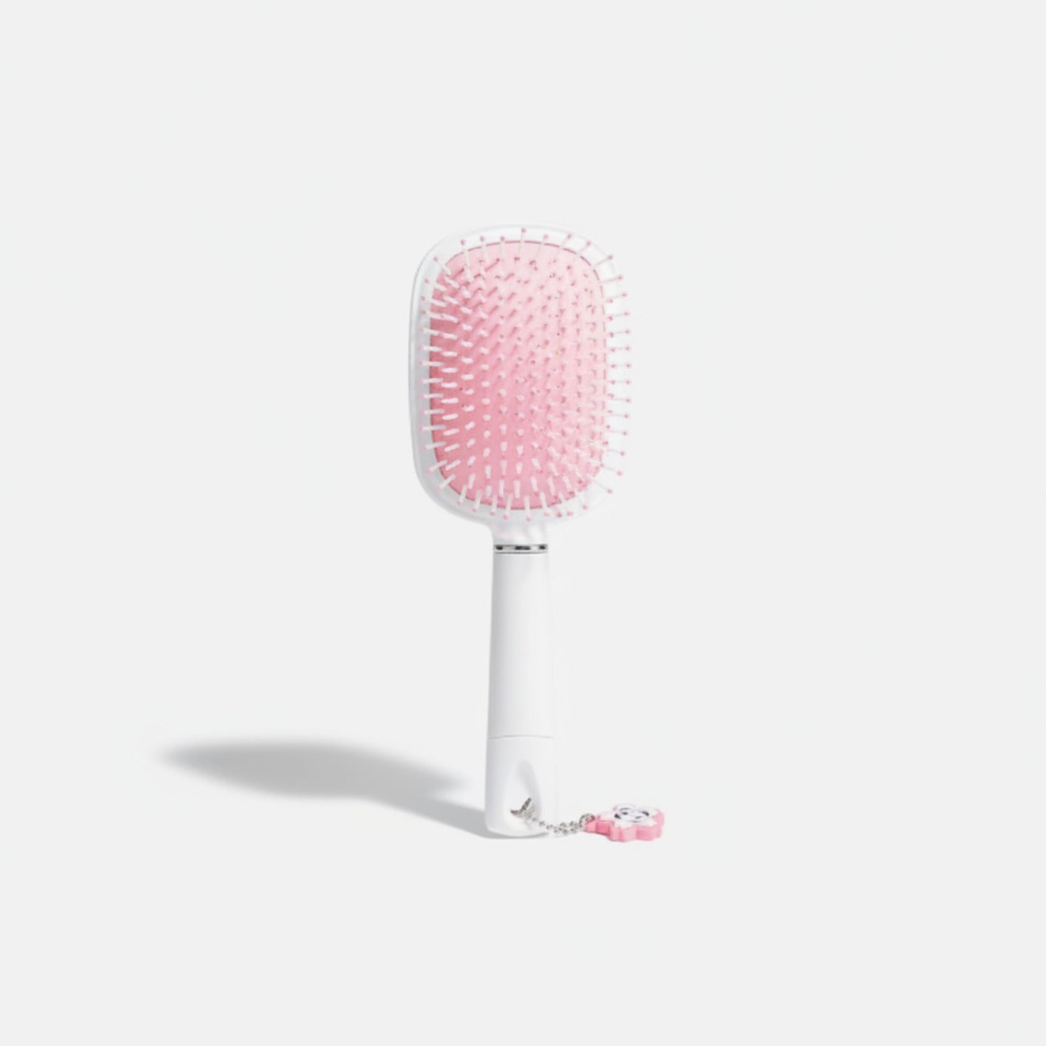 Pink Flower Charm Hair Brush Set With Mirror