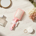 Pink Paddle Hair Brush Set With Charm Details – Korean beauty tool (view 3)