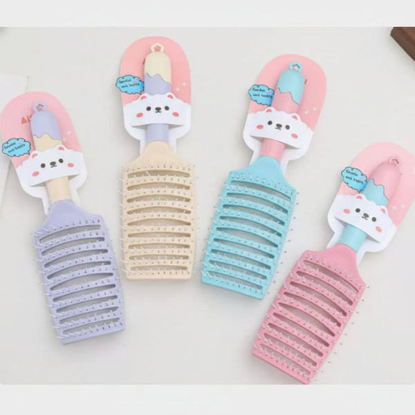Cute Kitty Ice Cream Hair Brush Set