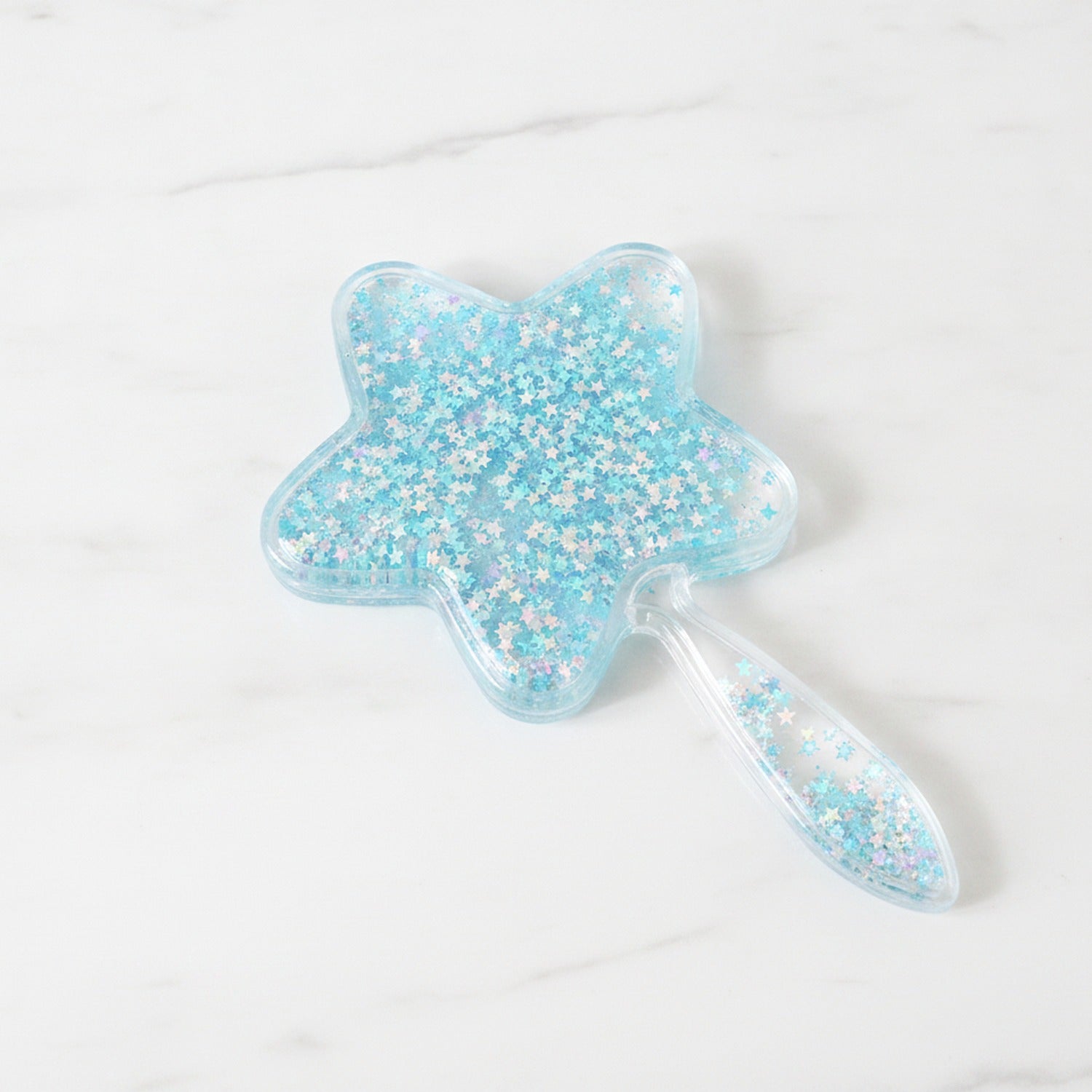 Glitter Star Hand Mirror With Sequin Handle