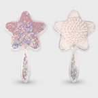 Star-Shaped Glitter Hair Brush With Beaded Handle