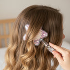 Star-Shaped Glitter Hair Brush With Beaded Handle