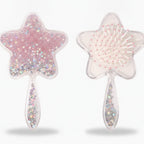 Star-Shaped Glitter Hair Brush With Beaded Handle – Korean beauty tool (view 1)
