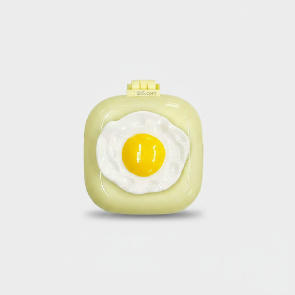 Fried Egg Yellow Compact Mirror Charm