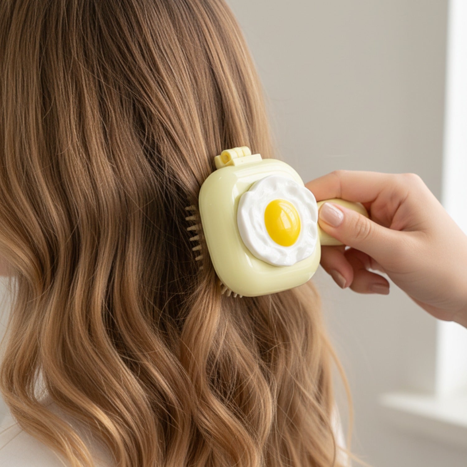 Fried Egg Yellow Compact Mirror Charm