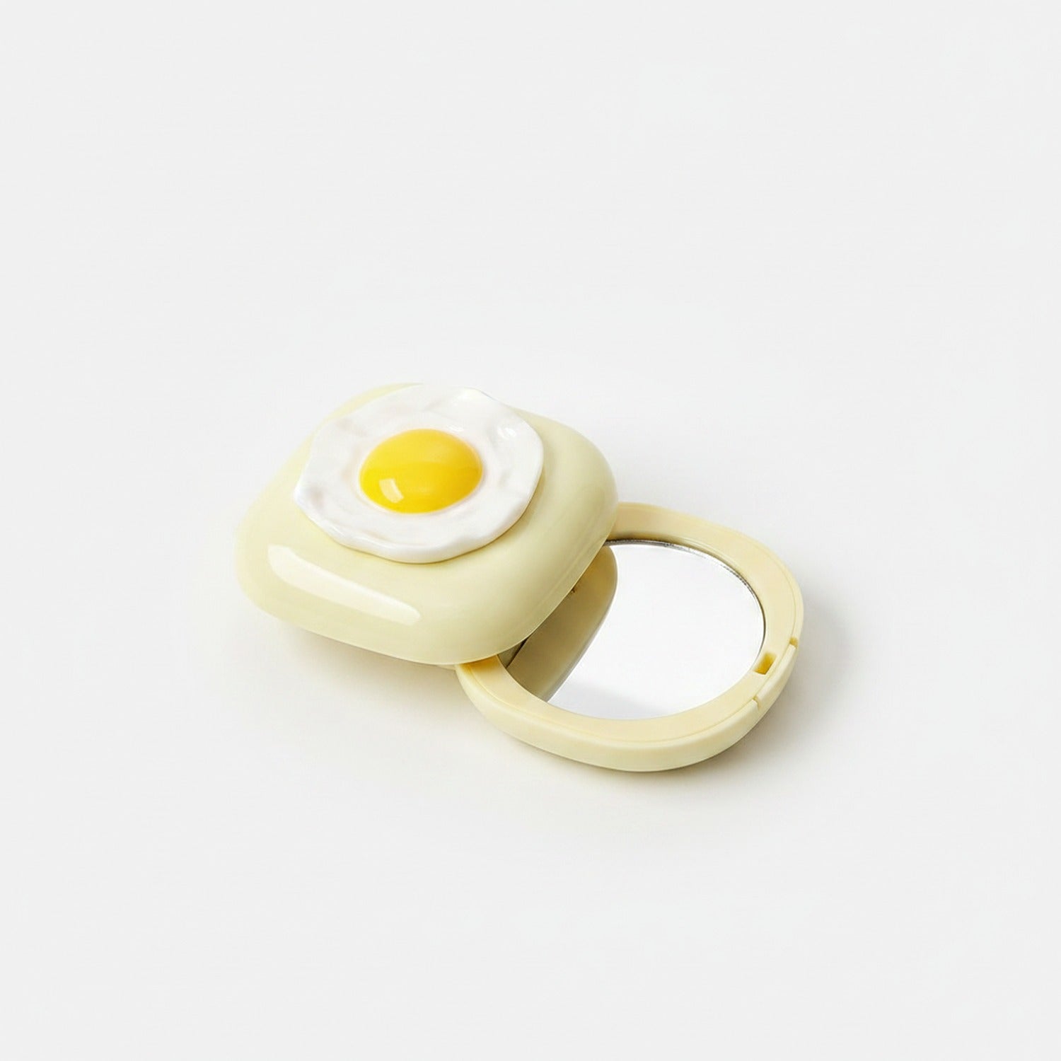 Fried Egg Compact Mirror & Folding Hair Brush - Yellow