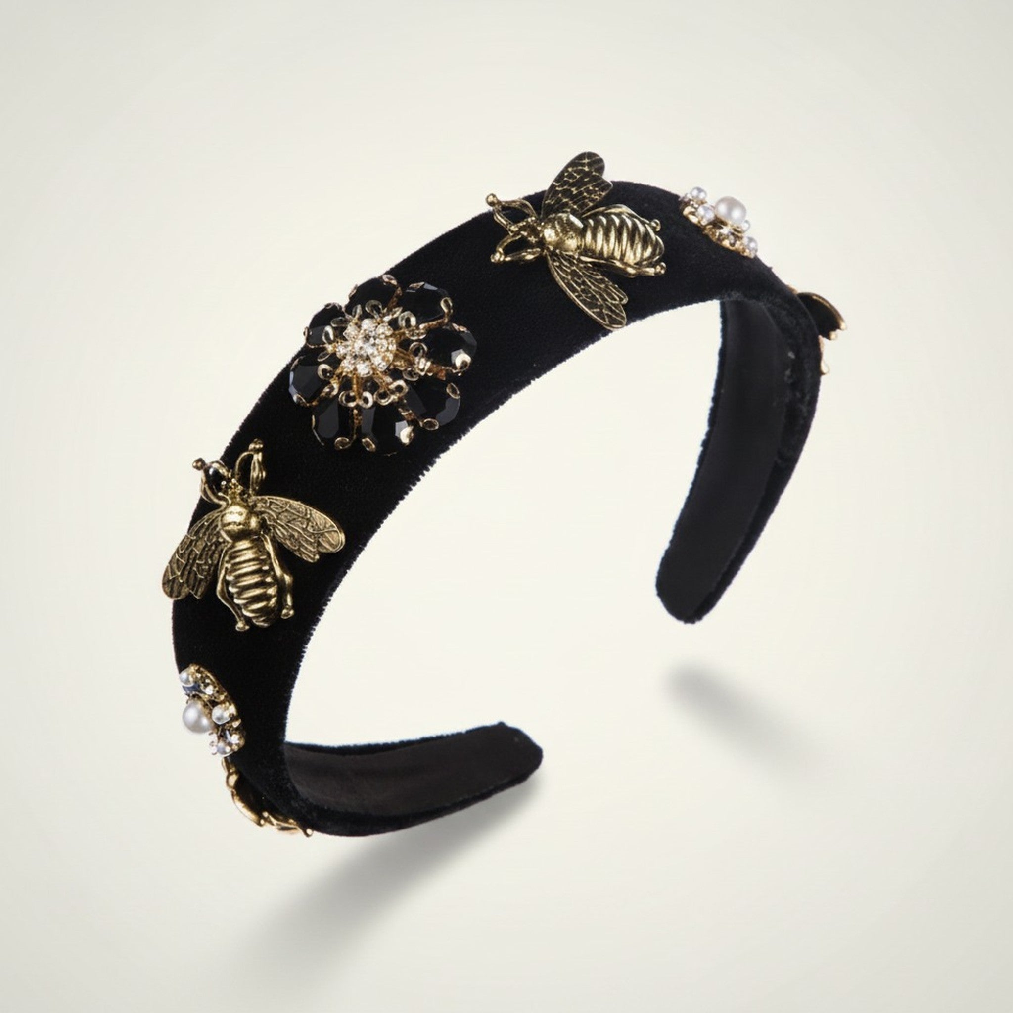 Embellished Bee and Floral Headband – hair accessories (view 1)