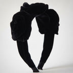 Velvet Ruffled Embellished Headband – hair accessories (view 1)