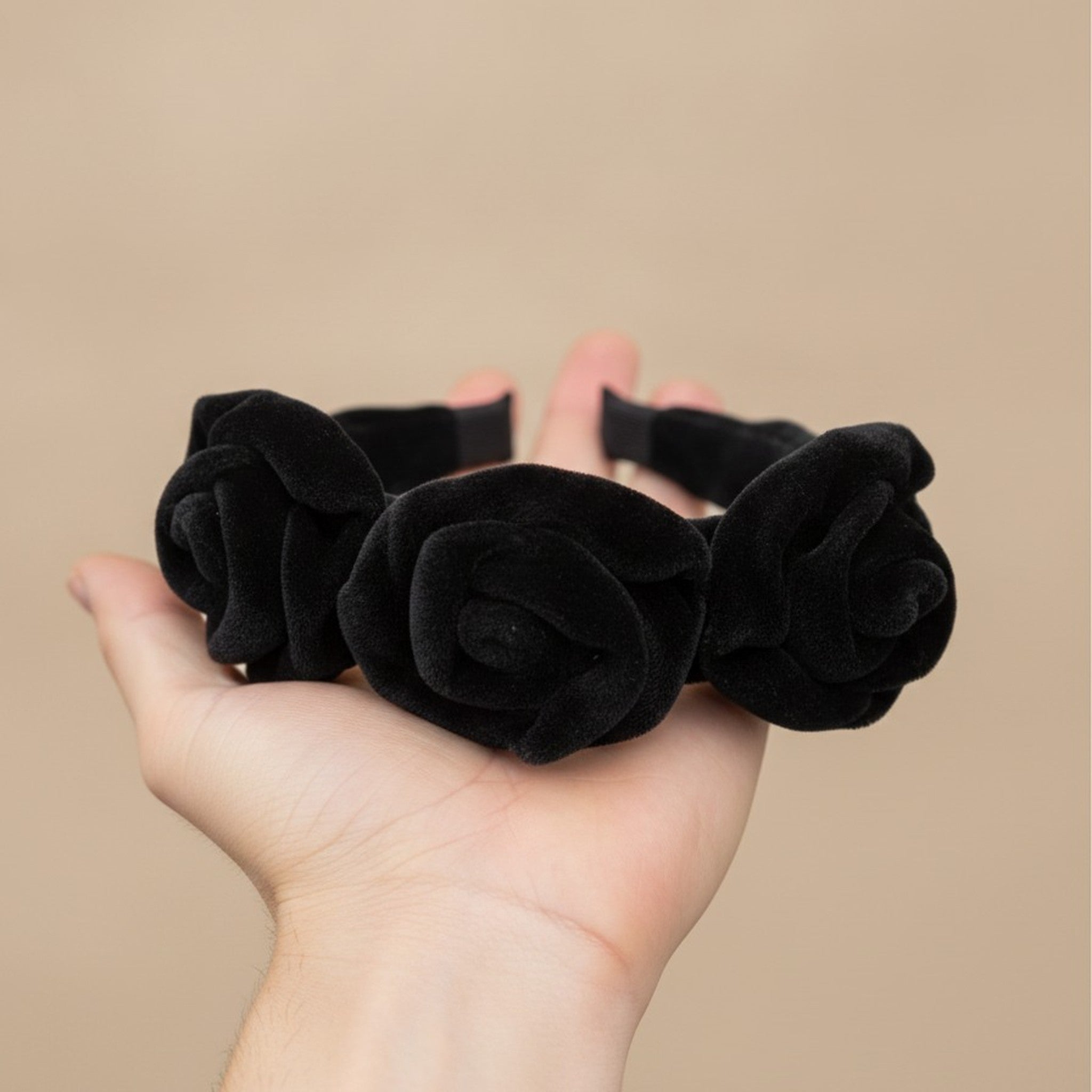 Velvet Ruffled Embellished Headband – hair accessories (view 4)