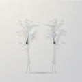 Iridescent Butterfly Beaded Dangle Hair Clips – hair accessories (view 1)