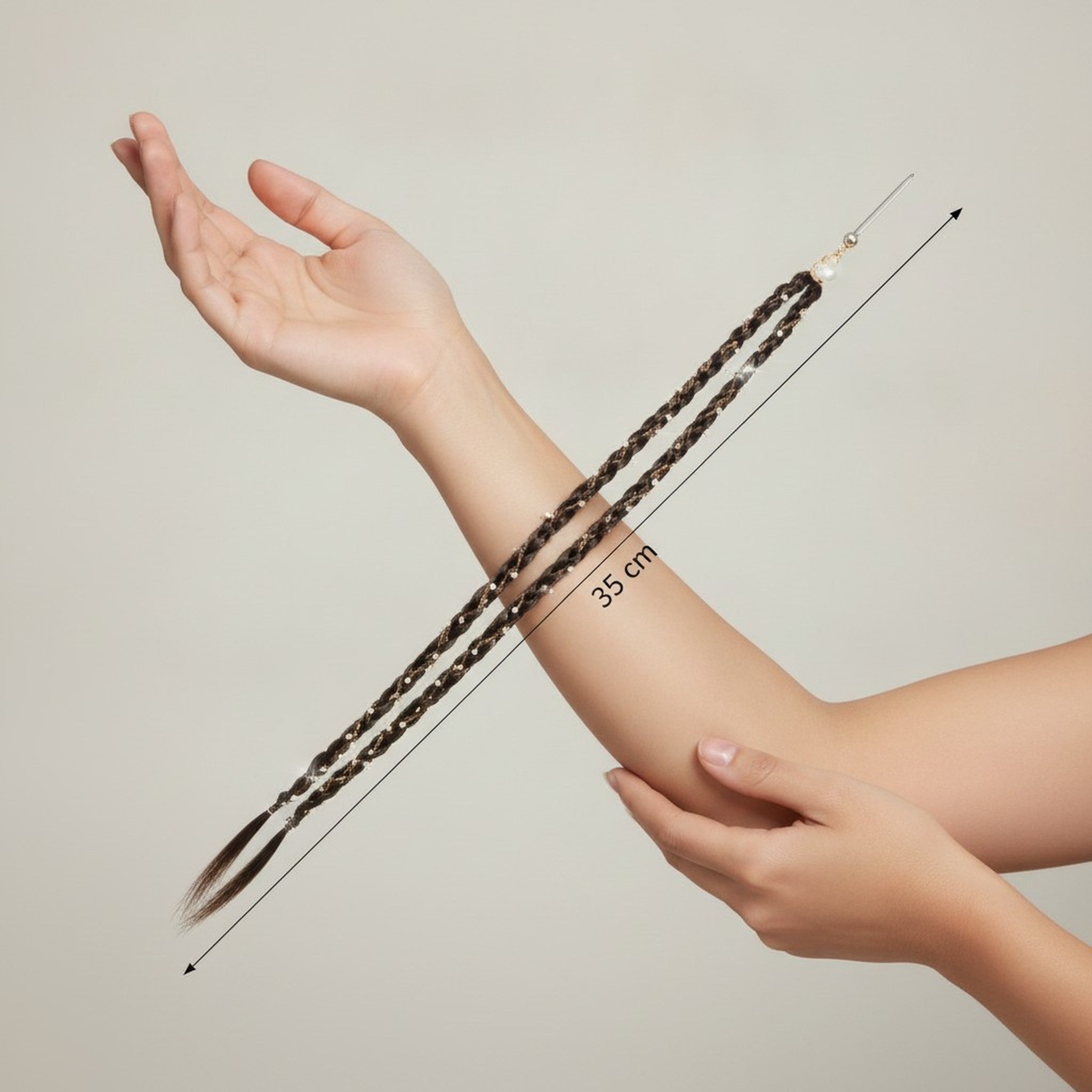 Elegant Pearl Hair Braid Chains – hair accessories (view 3)