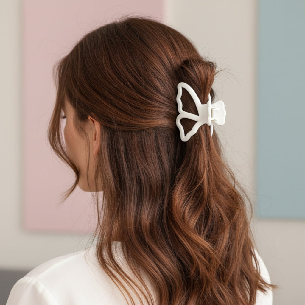 Cat Ear Hair Clips Set - White Black Brown