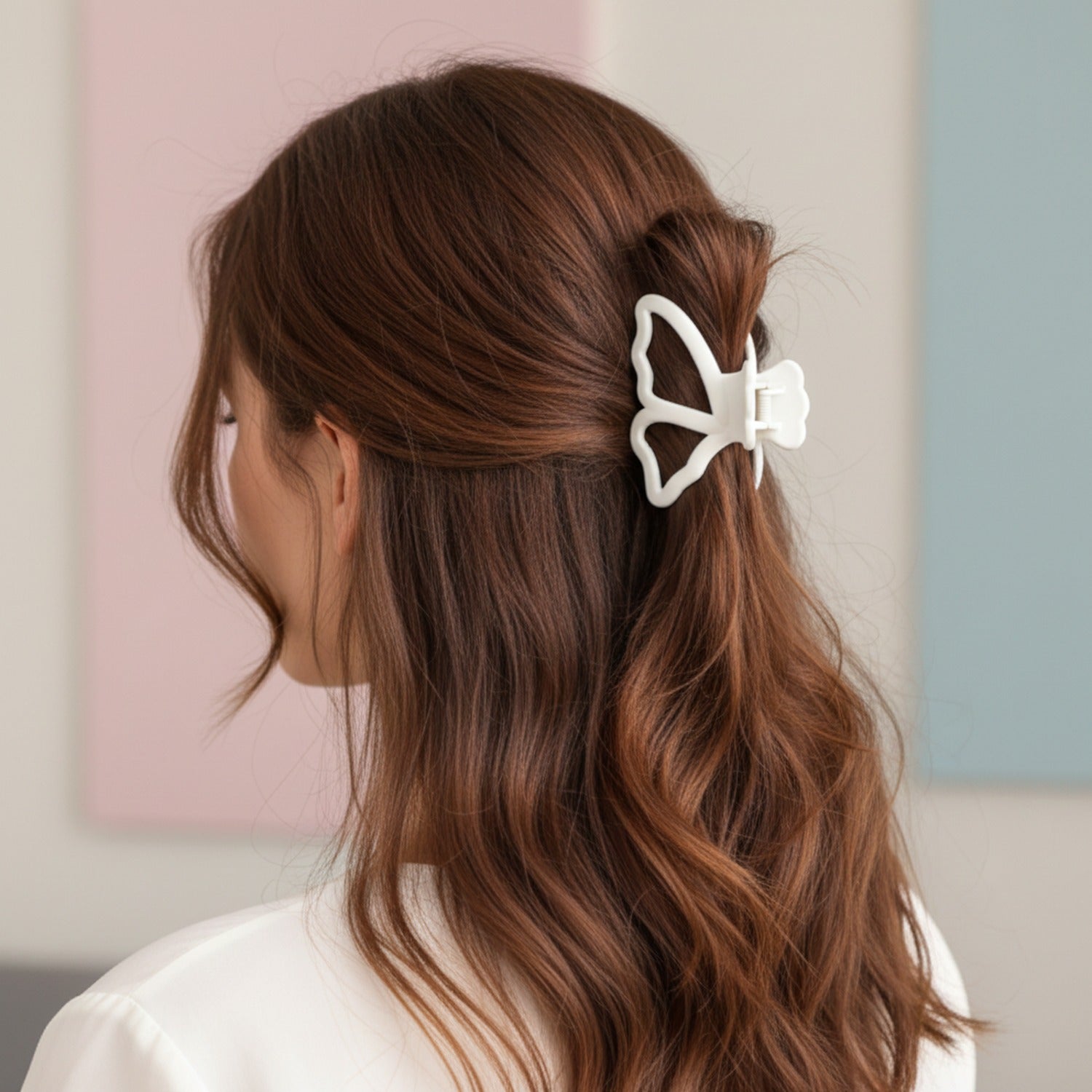 Cat Ear Hair Clips Set - White Black Brown