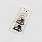 Cat Ear Hair Clips Set - White Black Brown – hair accessories (view 1)