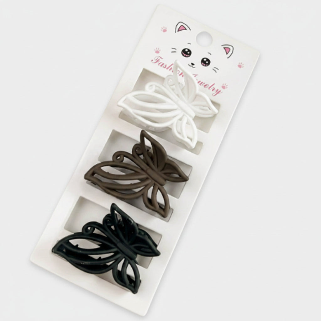 Butterfly Hair Clips Set Metallic Colors