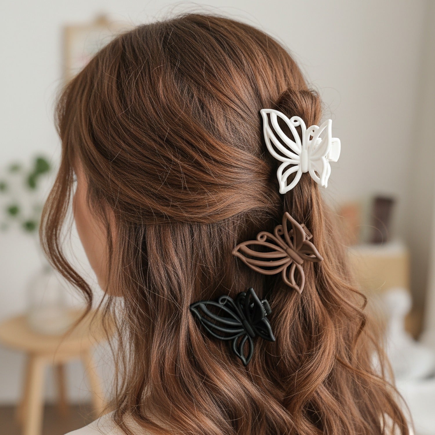 Butterfly Hair Clips Set Metallic Colors