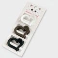 Heart-Shaped Hair Clips Set Three-Pack