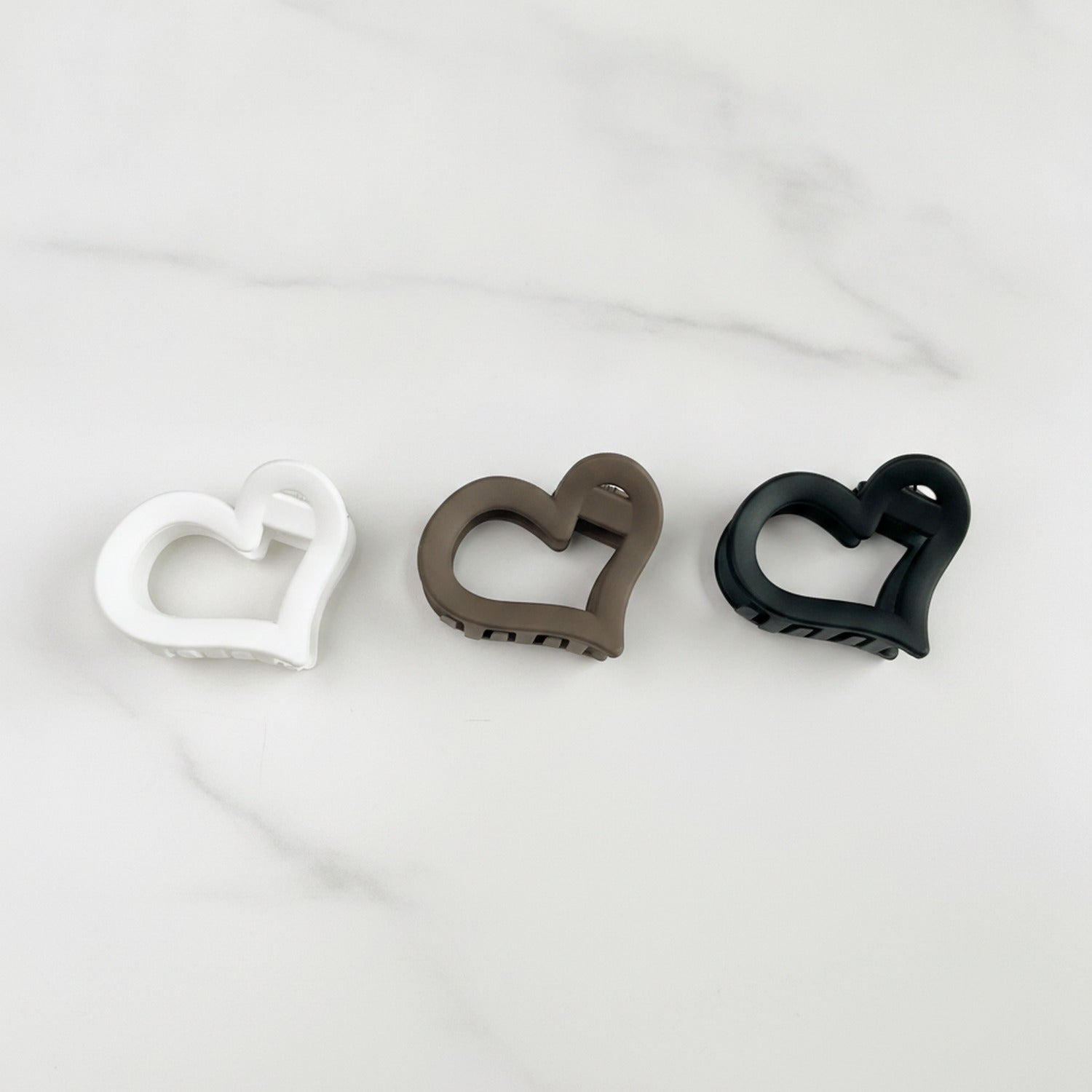 Heart-Shaped Hair Clips Set Three-Pack
