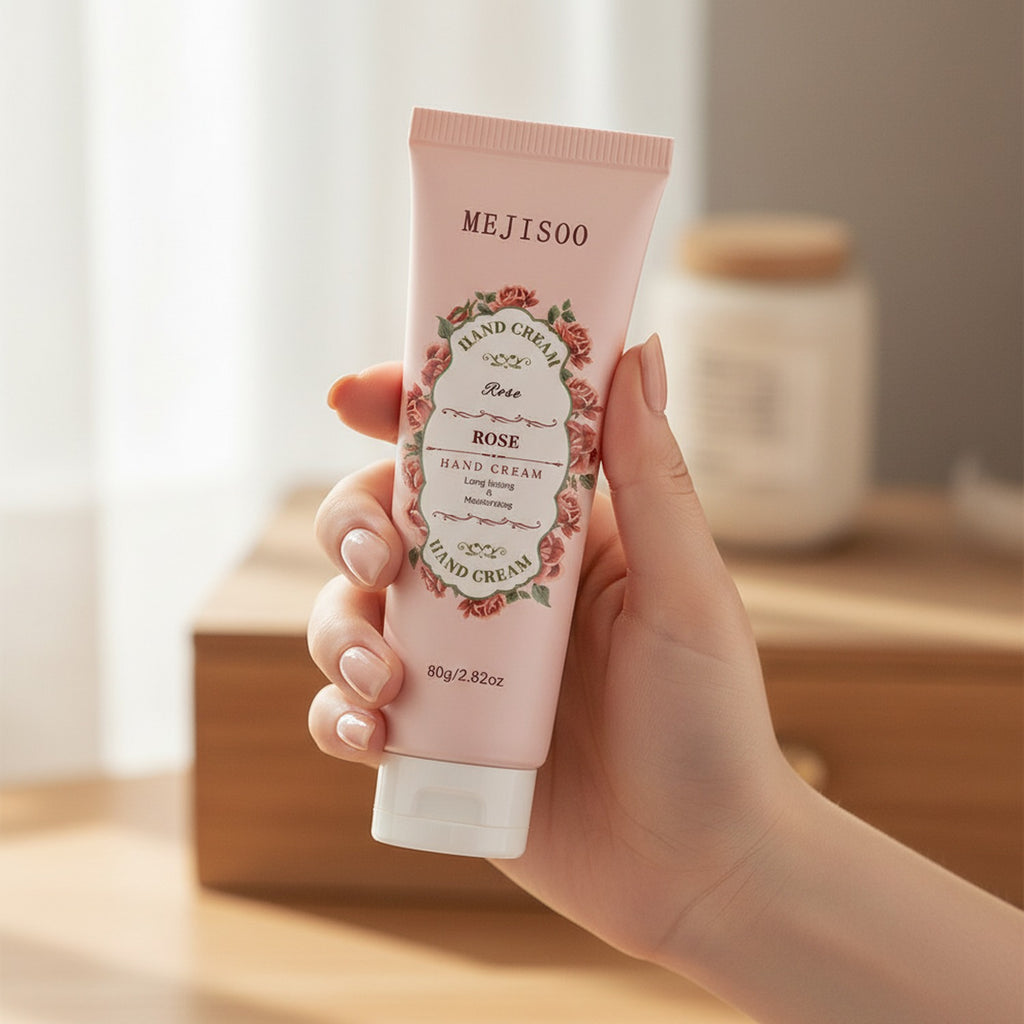 Rose Hand Cream With Floral Design