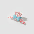 Red Gingham Heart Claw With Turquoise Bow – hair accessories (view 1)