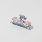 Velvet Bow Hair Claws Pink Gray – hair accessories (view 1)