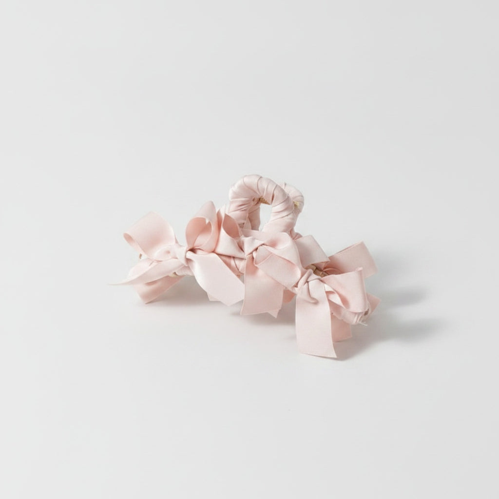 Blush Silk Bow Hair Claw Clip – hair accessories (view 1)
