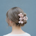 Blush Silk Bow Hair Claw Clip – hair accessories (view 3)