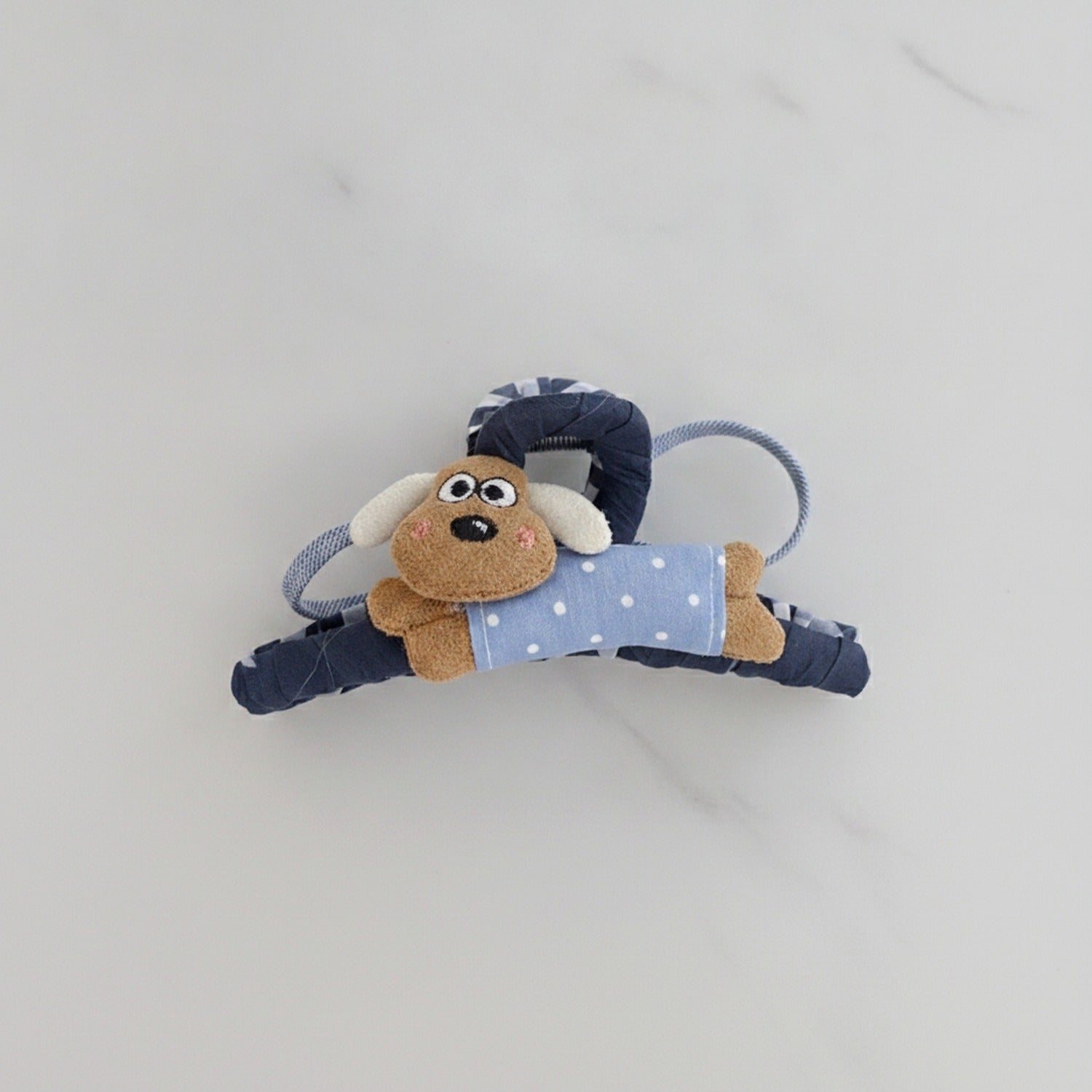 Puppy Rope Hair Claw Clip Blue