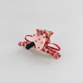 Red Plaid Beaded Heart Hair Claw – hair accessories (view 1)