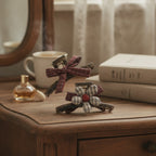 Plaid Bow And Flower Hair Claw Clips – hair accessories (view 5)