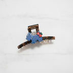 Blue Polka Dot Elephant Hair Claw With Cherry Charm – hair accessories (view 3)