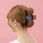 Blue Polka Dot Elephant Hair Claw With Cherry Charm – hair accessories (view 2)