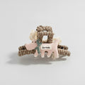 Pink Fuzzy Cat Hair Claw With Ribbon Bow – hair accessories (view 1)