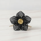 Daisy Flower Hair Claw Clip - Mesh Flower Hair Clip Black