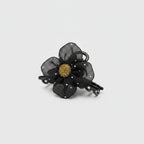 Daisy Flower Hair Claw Clip - Mesh Flower Hair Clip Black