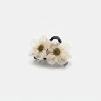 Daisy Flower Hair Claw Clip - Mesh Floral Claw Clip - Champagne