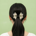 Daisy Flower Hair Claw Clip - Mesh Floral Claw Clip - Champagne