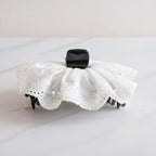 White Lace Flower Hair Claw Clip – hair accessories (view 2)