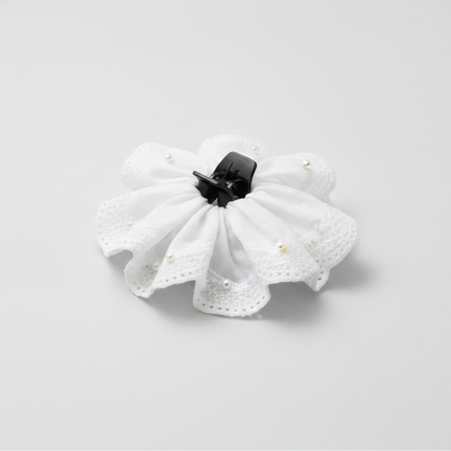 White Lace Flower Hair Claw Clip
